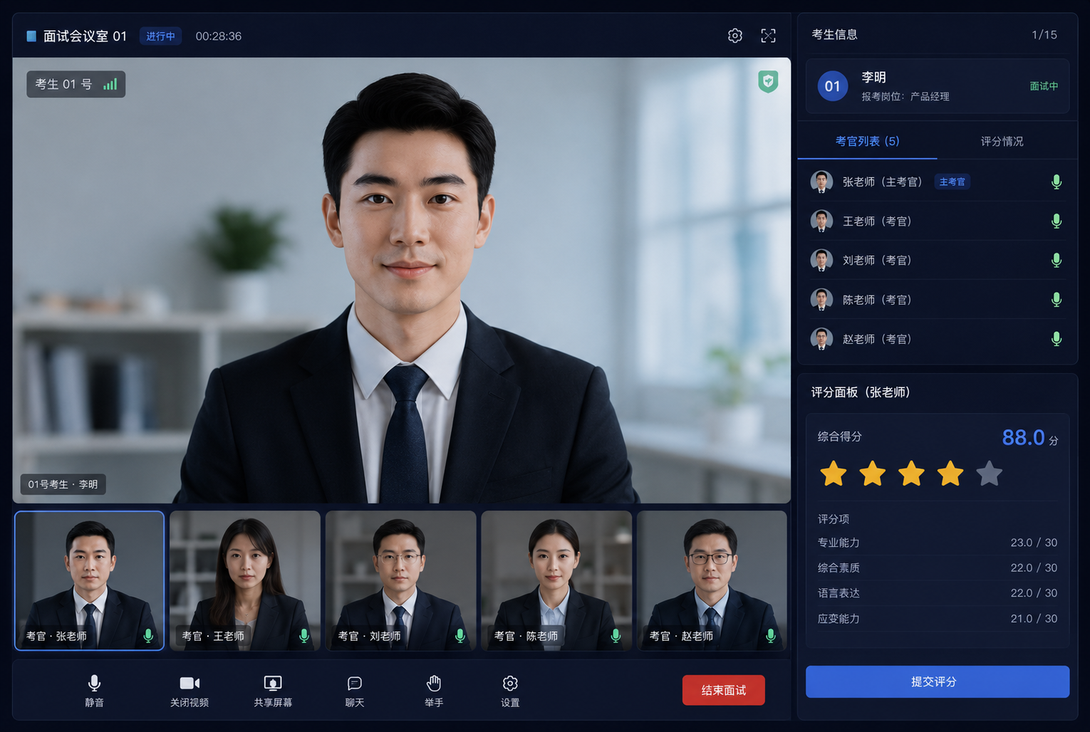 腾讯会议在线面试现场